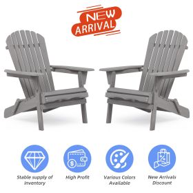 Wood Lounge Patio Chair for Garden Outdoor Wooden Folding Adirondack Chair Set of 2 Solid Cedar Wood Lounge Patio Chair for Garden; Lawn; Backyard;