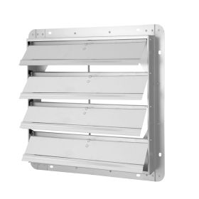 iPower 18-Inch Square Aluminum Automatic Gravity Shutter Louver Vent; Silver