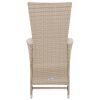 7 Piece Patio Dining Set with Cushions Poly Rattan Beige