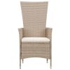 7 Piece Patio Dining Set with Cushions Poly Rattan Beige