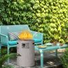 25'' Ore Powder 30; 000BTU Adjustable Flame Propane Gas Fire Table with Waterproof Cover