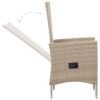 7 Piece Patio Dining Set with Cushions Poly Rattan Beige