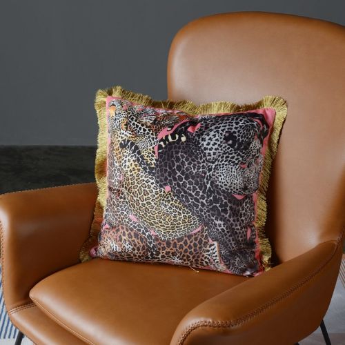 Leopard Living Room Sofa Cushion Tassel Print Pillowcase