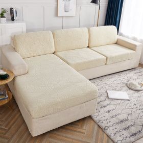 Cross Border High Elastic Knitted Sofa Cushion Cover Three-dimensional Jacquard (Option: Beige-Length160x190cm)