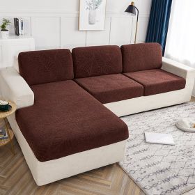 Cross Border High Elastic Knitted Sofa Cushion Cover Three-dimensional Jacquard (Option: Brown-Length160x190cm)