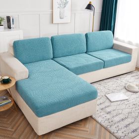 Cross Border High Elastic Knitted Sofa Cushion Cover Three-dimensional Jacquard (Option: Blue-Length160x190cm)