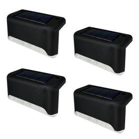 4pcs Solar LED Deck Light Outdoor Garden Lighting Patio Railing Path Lamp (Color: as Pic)
