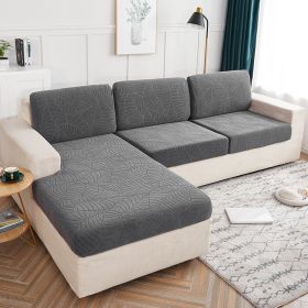 Cross Border High Elastic Knitted Sofa Cushion Cover Three-dimensional Jacquard (Option: Dark Grey-Length160x190cm)