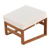 Outdoor Patio Wood 6-Piece Conversation Set, Sectional Garden Seating Groups Chat Set with Ottomans and Cushions for Backyard, Poolside, Balcony