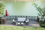 Direct Wicker 7 PCS Outdoor PE Rattan Wicker Sofa Rattan Patio Garden Furniture;  With Wide Cabinet;  Gray