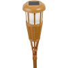 LED Island Torches, Dusk-to-Dawn Dancing Flame Outdoor Landscape Lighting, Bamboo Finish, 4-Pack