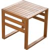 Outdoor Patio Wood 6-Piece Conversation Set, Sectional Garden Seating Groups Chat Set with Ottomans and Cushions for Backyard, Poolside, Balcony