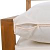 Outdoor Patio Wood 6-Piece Conversation Set, Sectional Garden Seating Groups Chat Set with Ottomans and Cushions for Backyard, Poolside, Balcony