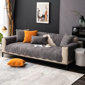 All-season Anti-skid Modern Fabric Sofa Towel Cover (Option: Dark Grey-110X180cm)