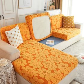 Cross Border High Elastic Knitted Sofa Cushion Cover Three-dimensional Jacquard (Option: Sunflower golden-Length160x190cm)